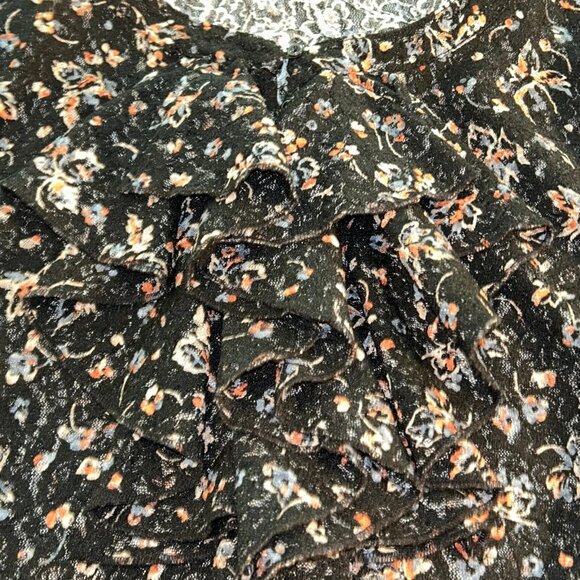 Lauren Ralph Lauren Stretch Lace Ruffled Bib Split Neck Top plus size 2X - Picture 3 of 11